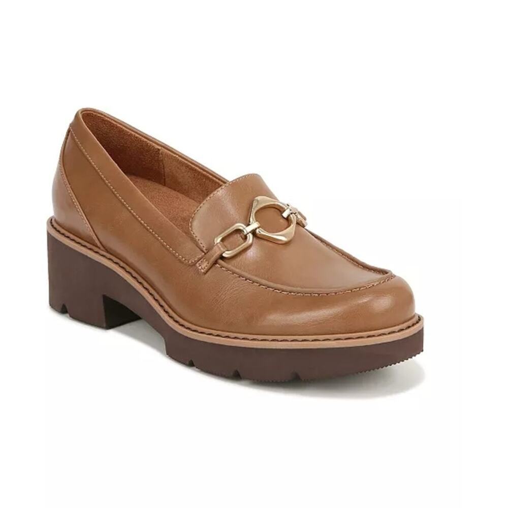 Naturalizer tan brown Cabaret-O Lug Sole Loafers chunky sole sz 12 new SH190